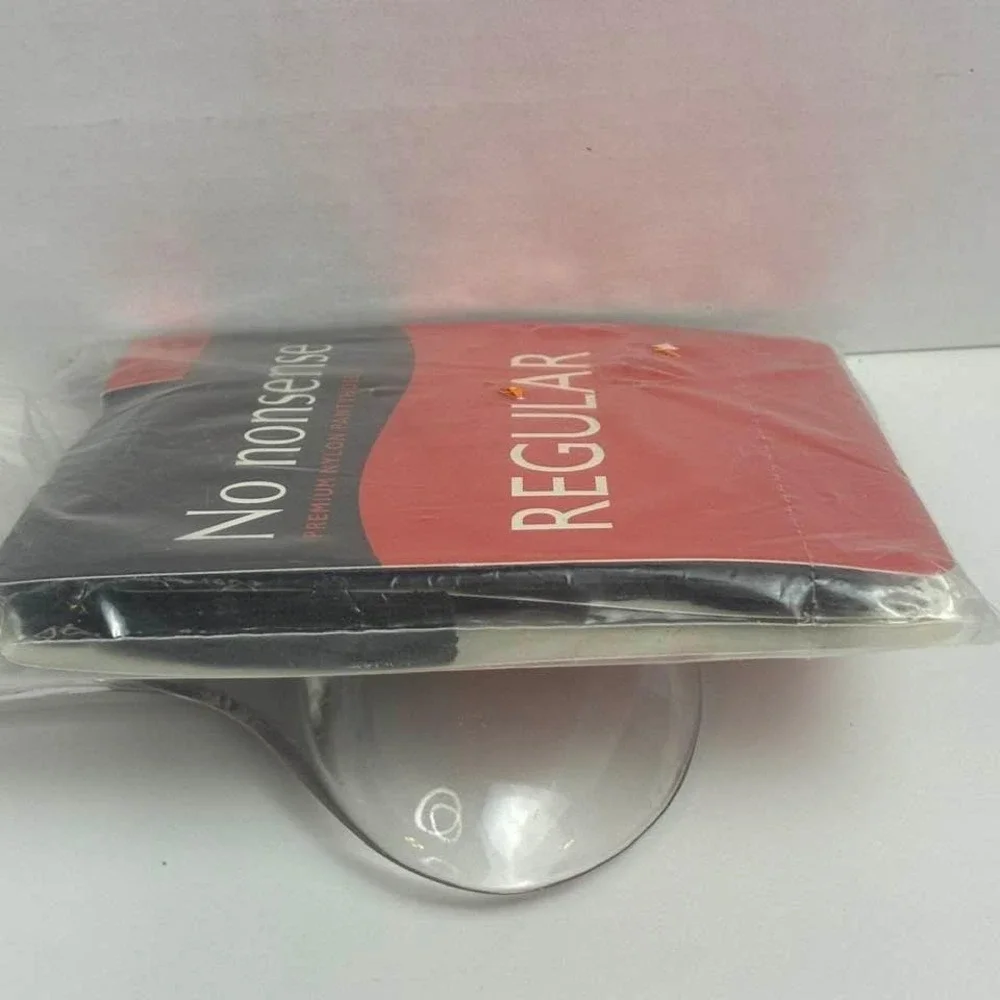 No Nonsense Premium Nylon Pantyhose Off Black Sheer Toe Size Q Regular New NIP